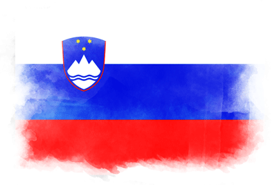 スロベニア共和国の国旗-水彩風