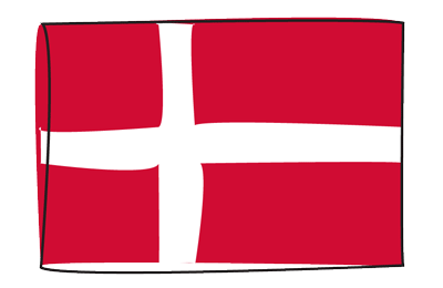 デンマーク王国の国旗-グラフィティ