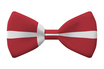 デンマーク王国の国旗-蝶タイ