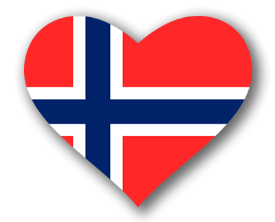 ノルウェー王国の国旗-ハート