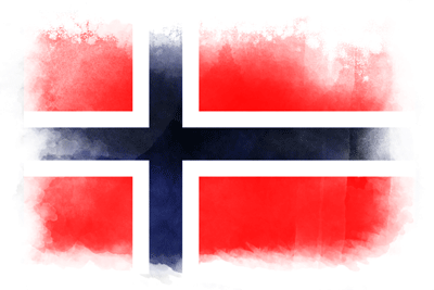 ノルウェー王国の国旗-水彩風