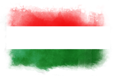 ハンガリーの国旗-水彩風
