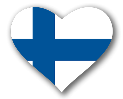 フィンランド共和国の国旗-ハート
