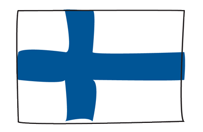 フィンランド共和国の国旗-グラフィティ
