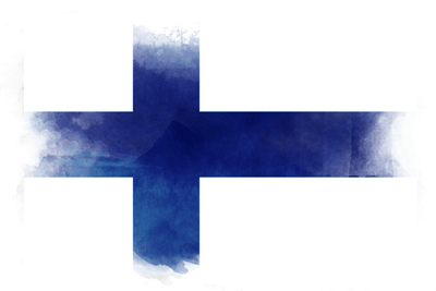 フィンランド共和国の国旗-水彩風