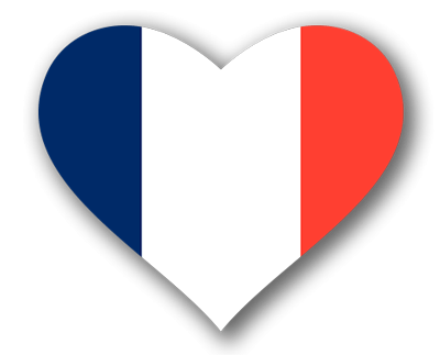 フランス共和国の国旗-ハート