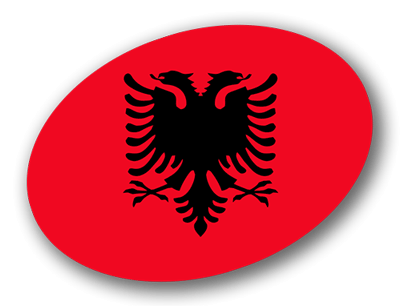 アルバニア共和国の国旗-楕円