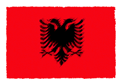 アルバニア共和国の国旗-パステル
