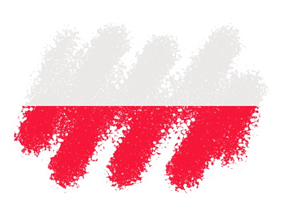 ポーランド共和国の国旗-クレヨン1