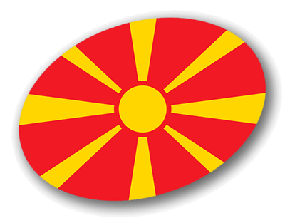 北マケドニア共和国の国旗-楕円