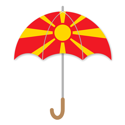 北マケドニア共和国の国旗-傘