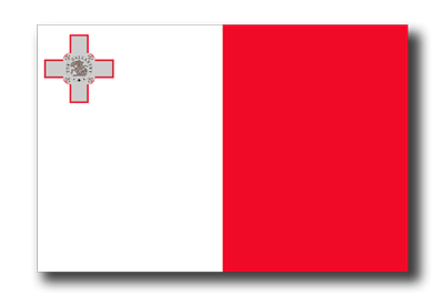 マルタ共和国の国旗-ドロップシャドウ