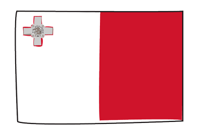 マルタ共和国の国旗-グラフィティ