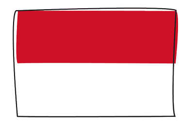 モナコ公国の国旗-グラフィティ