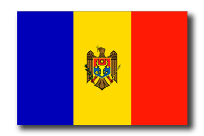 モルドバ共和国の国旗-ドロップシャドウ