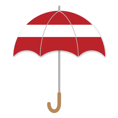 ラトビア共和国の国旗-傘