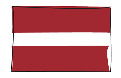 ラトビア共和国の国旗-グラフィティ
