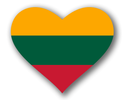 リトアニア共和国の国旗-ハート