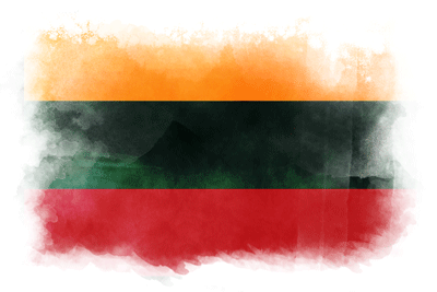 リトアニア共和国の国旗-水彩風
