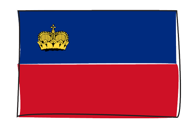 リヒテンシュタイン公国の国旗-グラフィティ