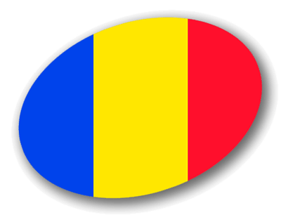 ルーマニアの国旗-楕円