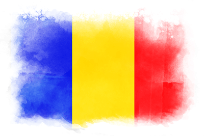 ルーマニアの国旗-水彩風