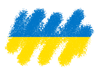 ウクライナの国旗-クレヨン1
