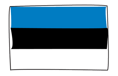 エストニア共和国の国旗-グラフィティ