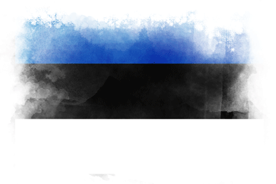 エストニア共和国の国旗-水彩風