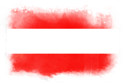 オーストリア共和国の国旗-水彩風