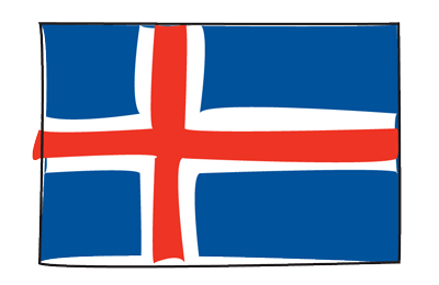 アイスランドの国旗-グラフィティ