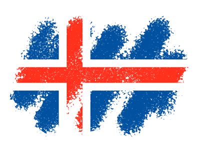 アイスランドの国旗-クレヨン1