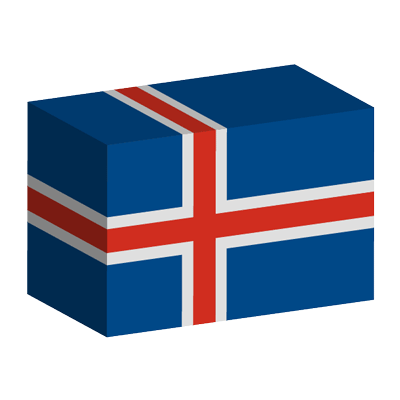 アイスランドの国旗-積み木