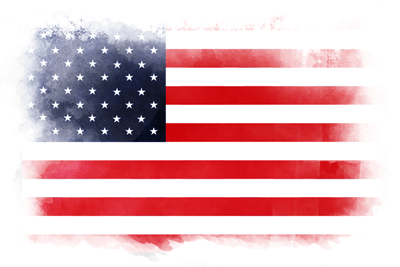 アメリカ合衆国の国旗-水彩風