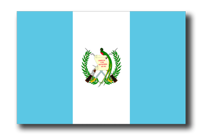 グアテマラ共和国の国旗-ドロップシャドウ