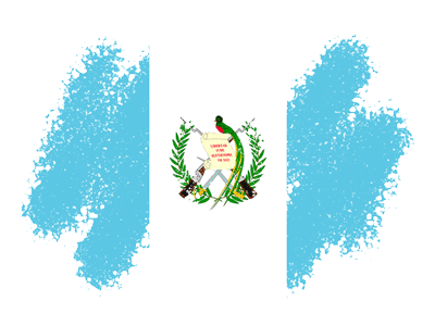グアテマラ共和国の国旗-クレヨン1