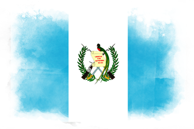 グアテマラ共和国の国旗-水彩風