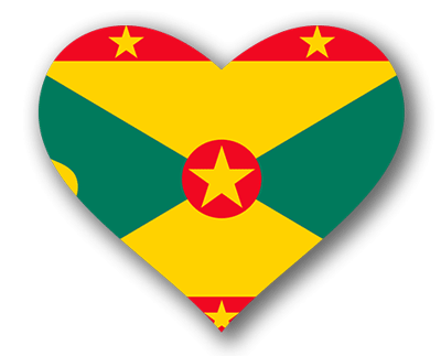 グレナダの国旗-ハート