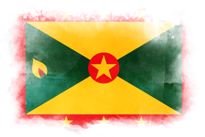 グレナダの国旗-水彩風