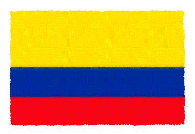 コロンビア共和国の国旗-パステル