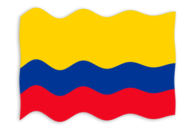 コロンビア共和国の国旗-波