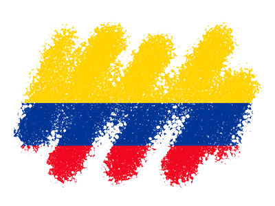 コロンビア共和国の国旗-クレヨン1