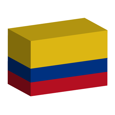 コロンビア共和国の国旗-積み木