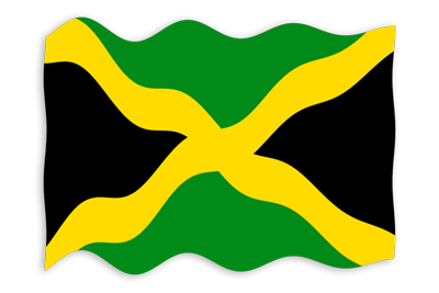 ジャマイカの国旗-波