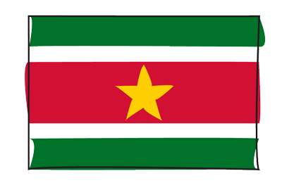 スリナム共和国の国旗-グラフィティ