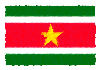 スリナム共和国の国旗-パステル