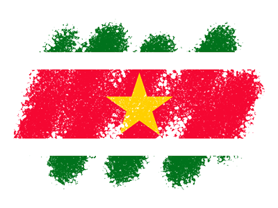 スリナム共和国の国旗-クレヨン1