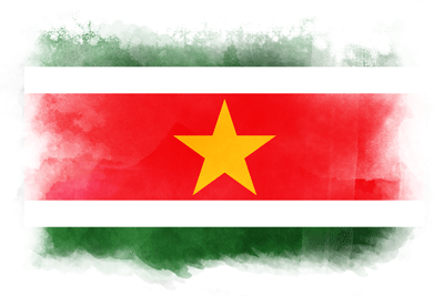 スリナム共和国の国旗-水彩風