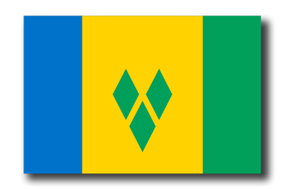 セントビンセント・グレナディーン諸島の国旗-ドロップシャドウ