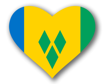 セントビンセント・グレナディーン諸島の国旗-ハート
